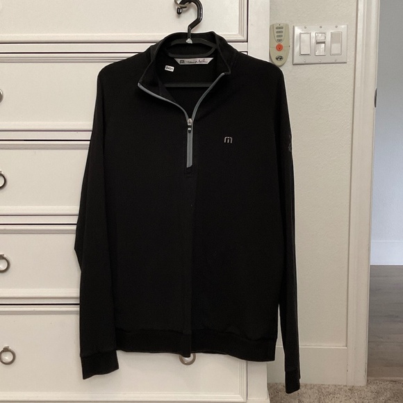#0401 Black Quarter Zip Size M Brand Travis Mathew - Picture 1 of 3